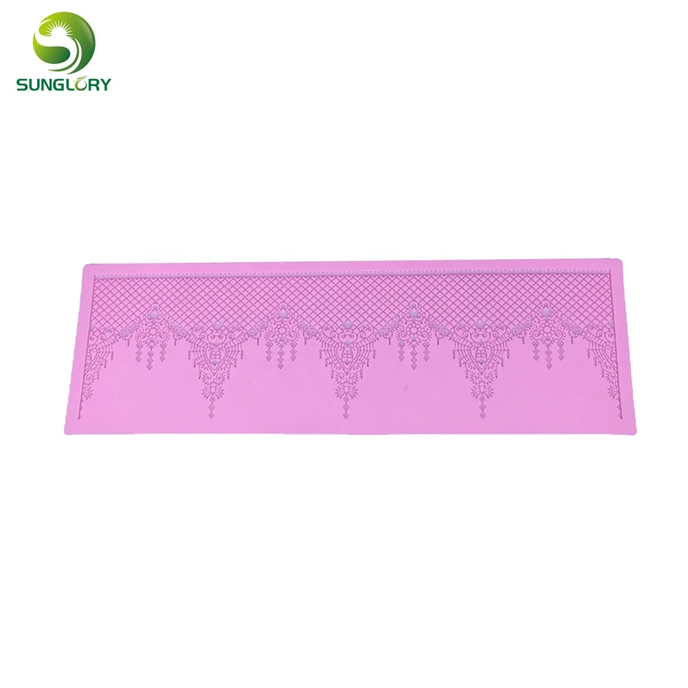 Праздничное украшение силиконовый кружевной коврик для торта граница сахар кружевная форма кексов жвачки пасты помадки инструменты выпечки свадебное