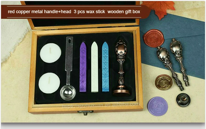 China Factory Wholesale Wooden Wax Seal Stamp & Stick Set