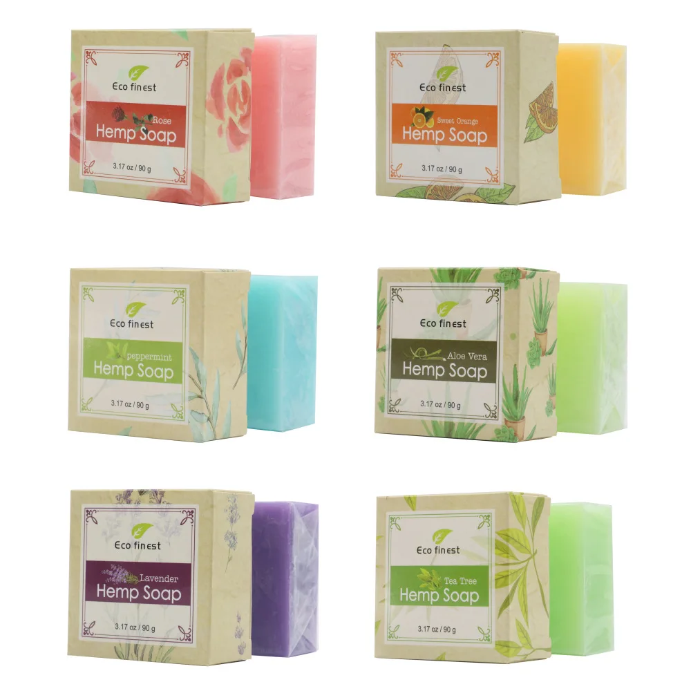  Hot Selling Private Label 100% Natural Ingredients Handmade Whitening Organic Hemp Soap
