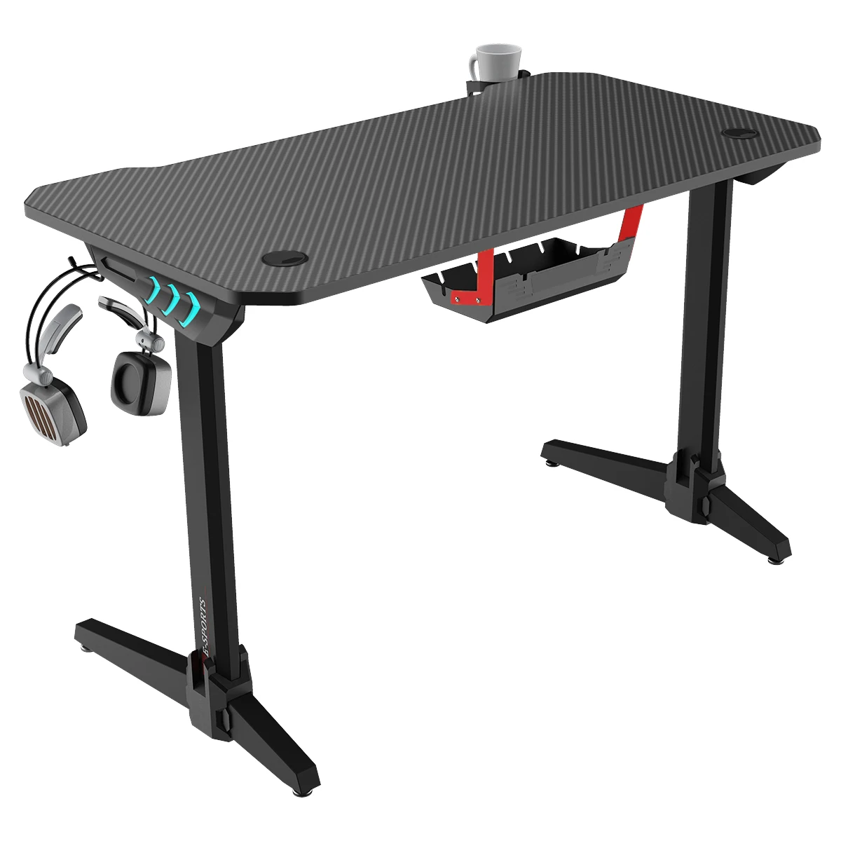 Industrial LED style gaming computer furniture PC desktop table