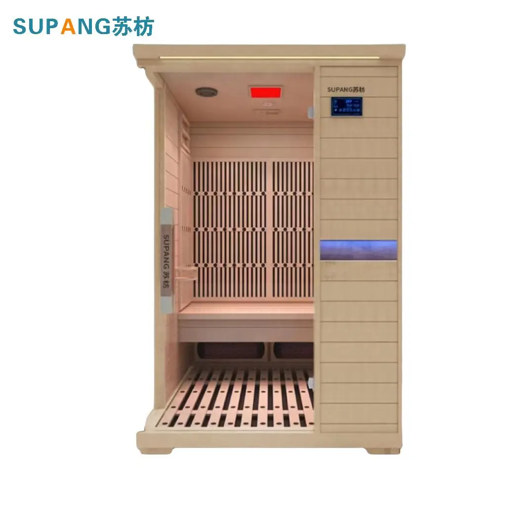 Home Use big Indoor Sauna Equipment infared sauna solid wood 2 person dry steam sauna room