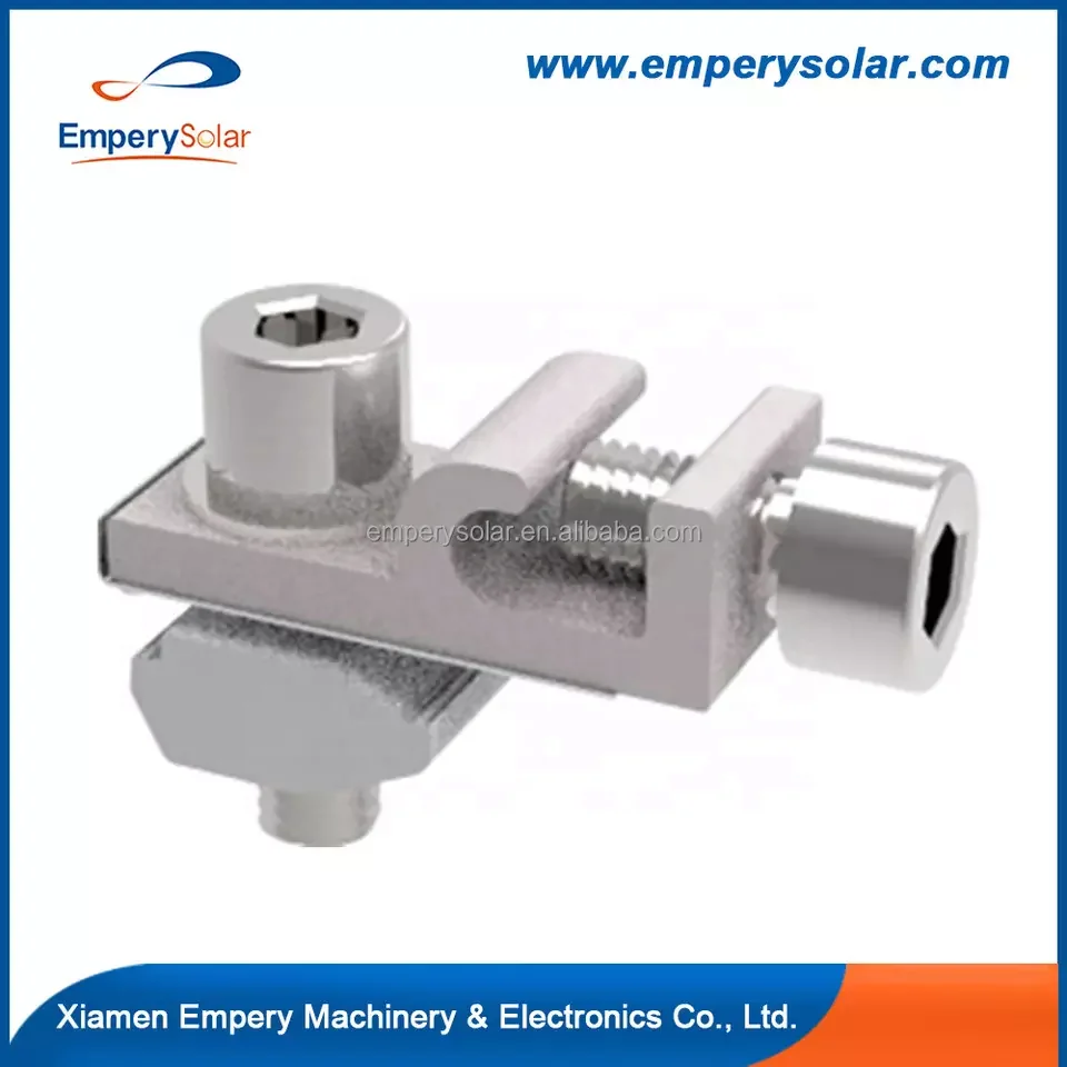 Mass Production PV Solar Panel Mounting Grounding Clips Solar Grounding Bracket Clip  Earthing Clamp