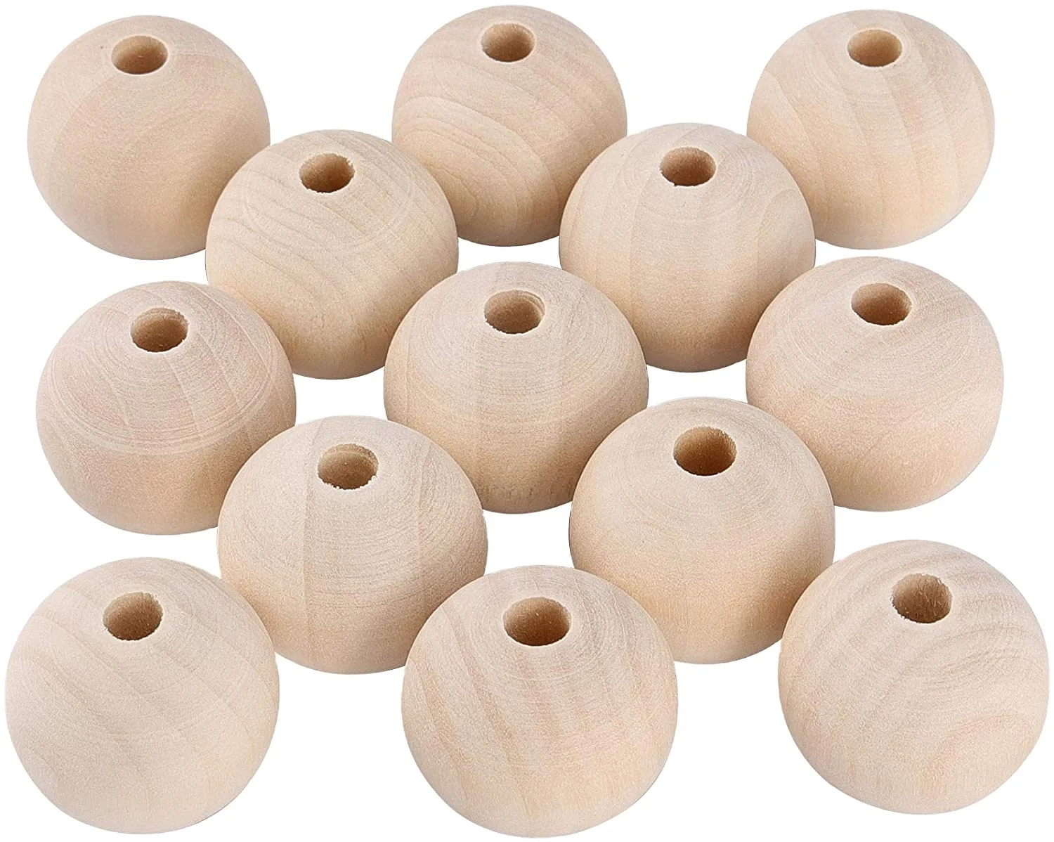 Wholesale different size handmade DIY  Round natural wood beads