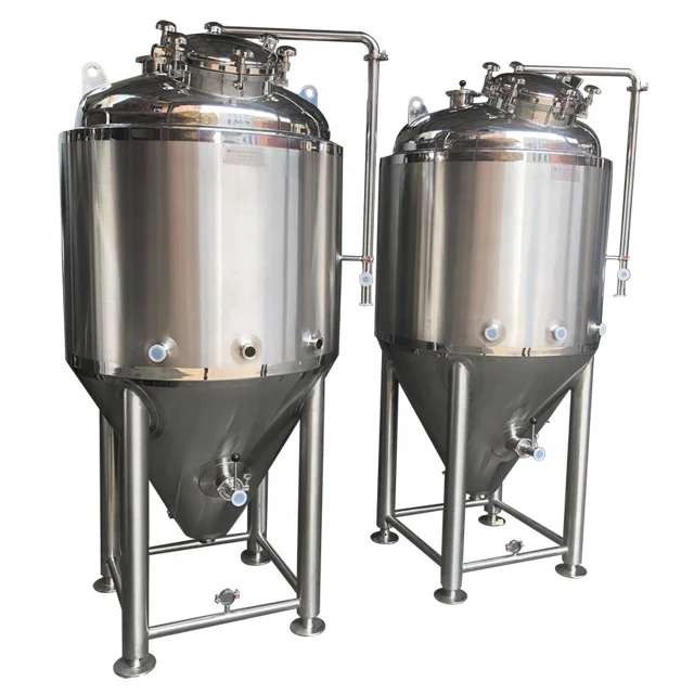 stainless steel home brew bottom 500l 1000l 1bbl  liter beer fermentor cooling jacket wine ss small unitank conical fermenter