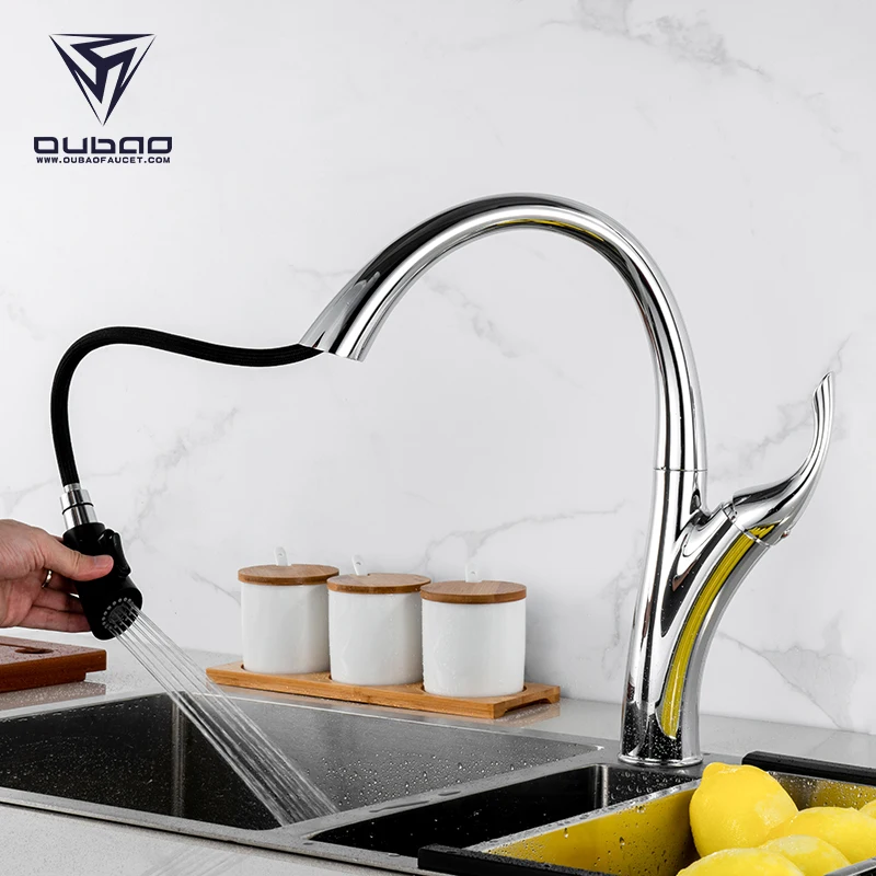 Single Handle Sanitary Ware Tapware Pull Down Lavabo Kitchen Faucets