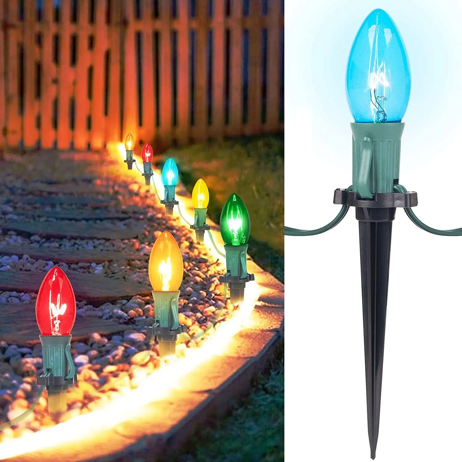 Wholesale High Quality stake Lighting Warm White C9 Bulb Led Christmas Lights Strawberry Surface Waterproof Cover