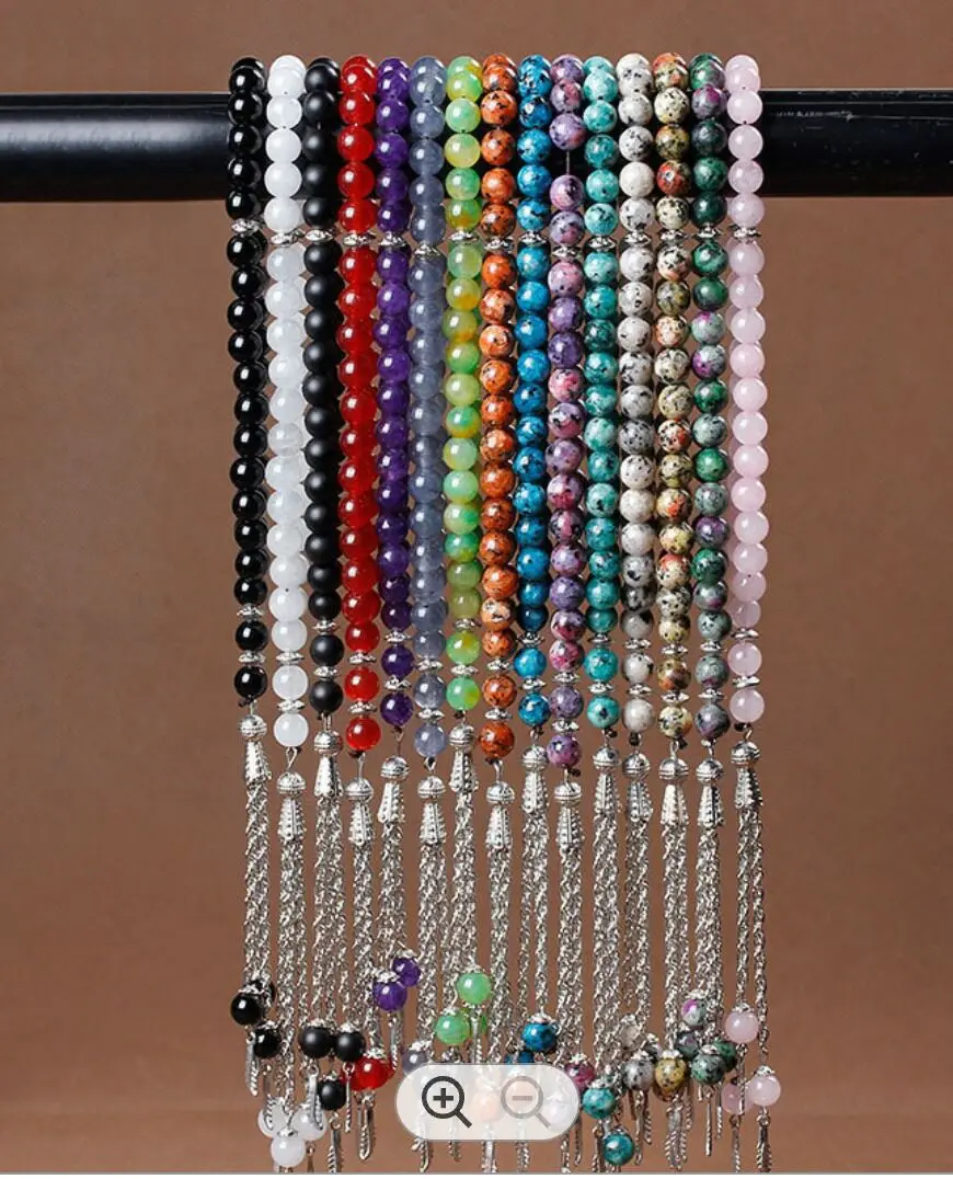 Hot selling 33 Jade Agate Crystal Muslim Rosary Bracelet Bracelet Jewelry crystal Muslim Rosary Beads