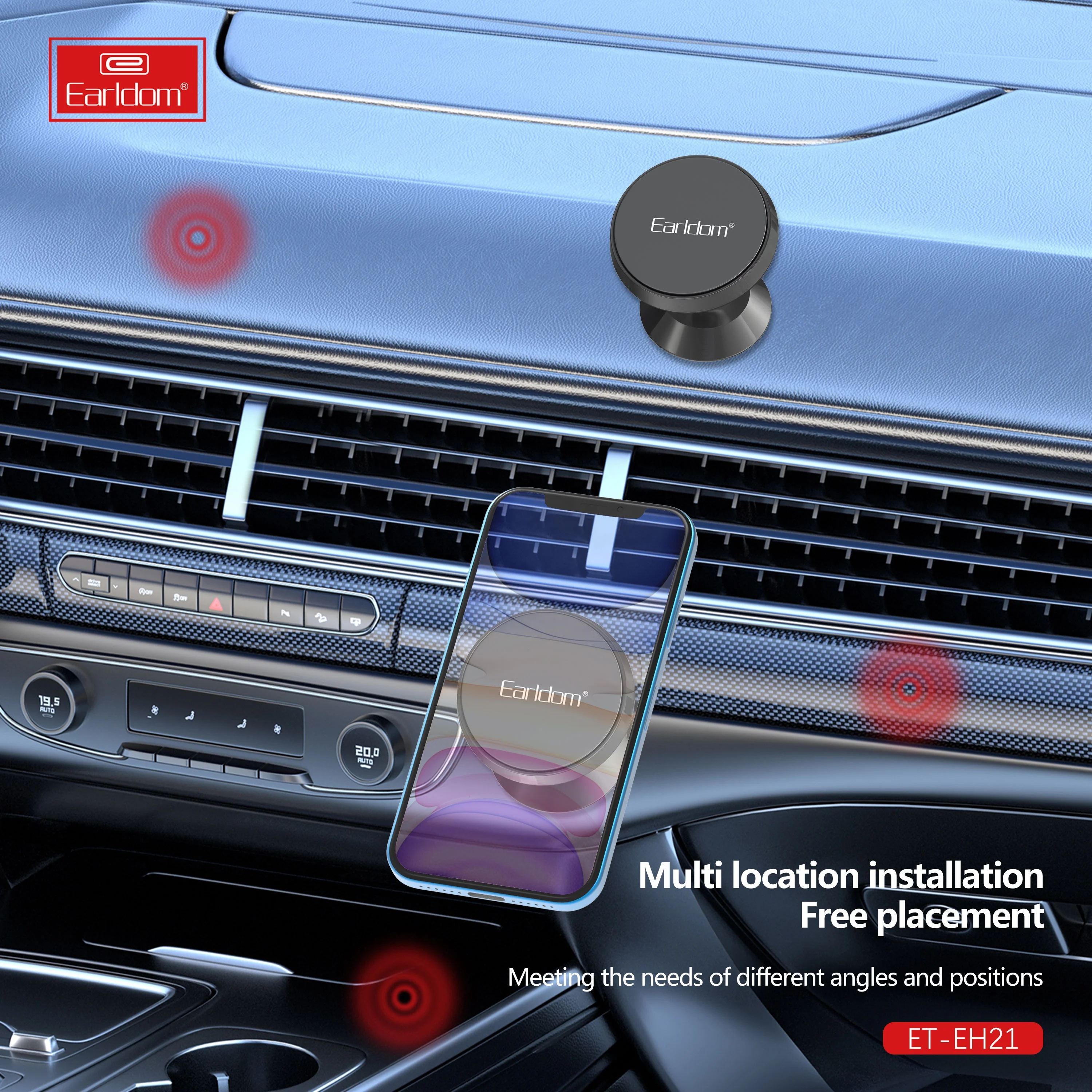 EARLDOM New Arrival OEM Support Customized High Grade Mobile Phone Accessories Car Magnetic Phone Holder for iPhone