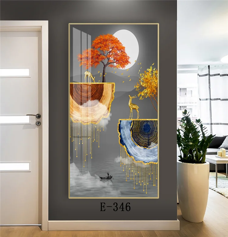 Wholesale porch decorative painting beautifully Crystal Porcelain glass 3D Painting suppliers