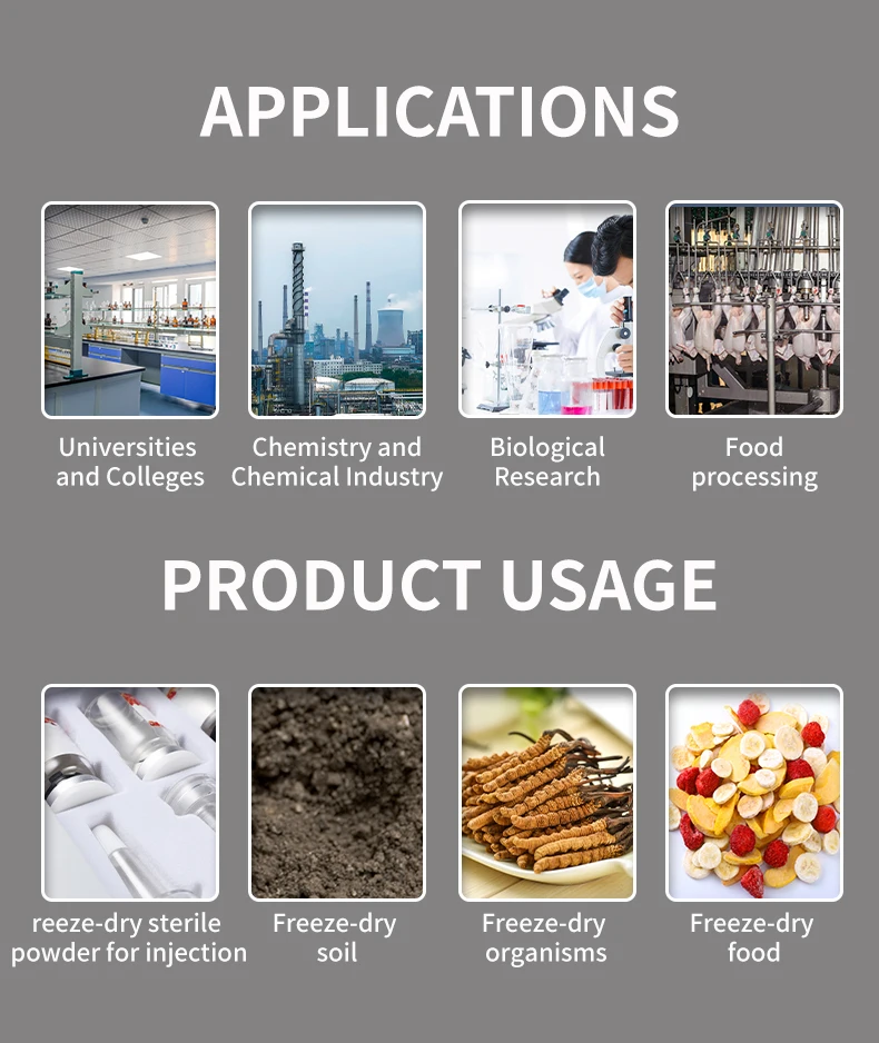 lyophilizer oil free vacuum pump industrial fruit food drying machine freeze dryer