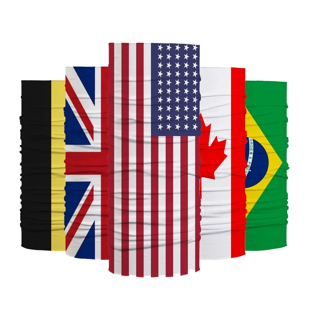 Custom Design Print Neck Warmer Bandana Flag Face Headwear Bandana tube