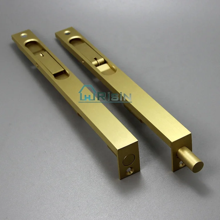 Chrome Polished or Satin Brass Flush Door Latch Bolt with Sliding Base