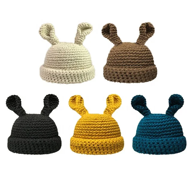 2024 Handmade Sweet Cute Rabbit Ears Knitted Hat All Warm Knitted Hat Jstock Supply of Japan and South Korea Sports Accessories