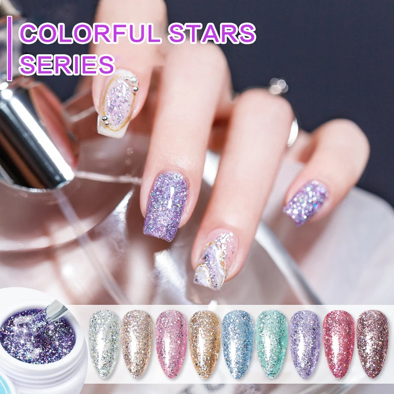 
5ml Peacock Rainbow Platinum Glue Nail Art Phototherapy Glue Bright Shining Super Flash Radiant Shining Nail Polish UV Gel Glue 