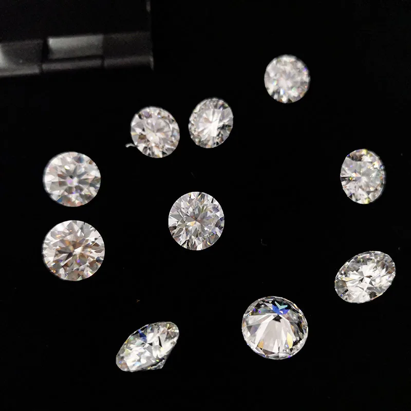 Wholesale Lab Grown Small Carat Moissanite Rough Diamond 0.8MM-0.9MM Melee Diamonds Moissanite White DEF