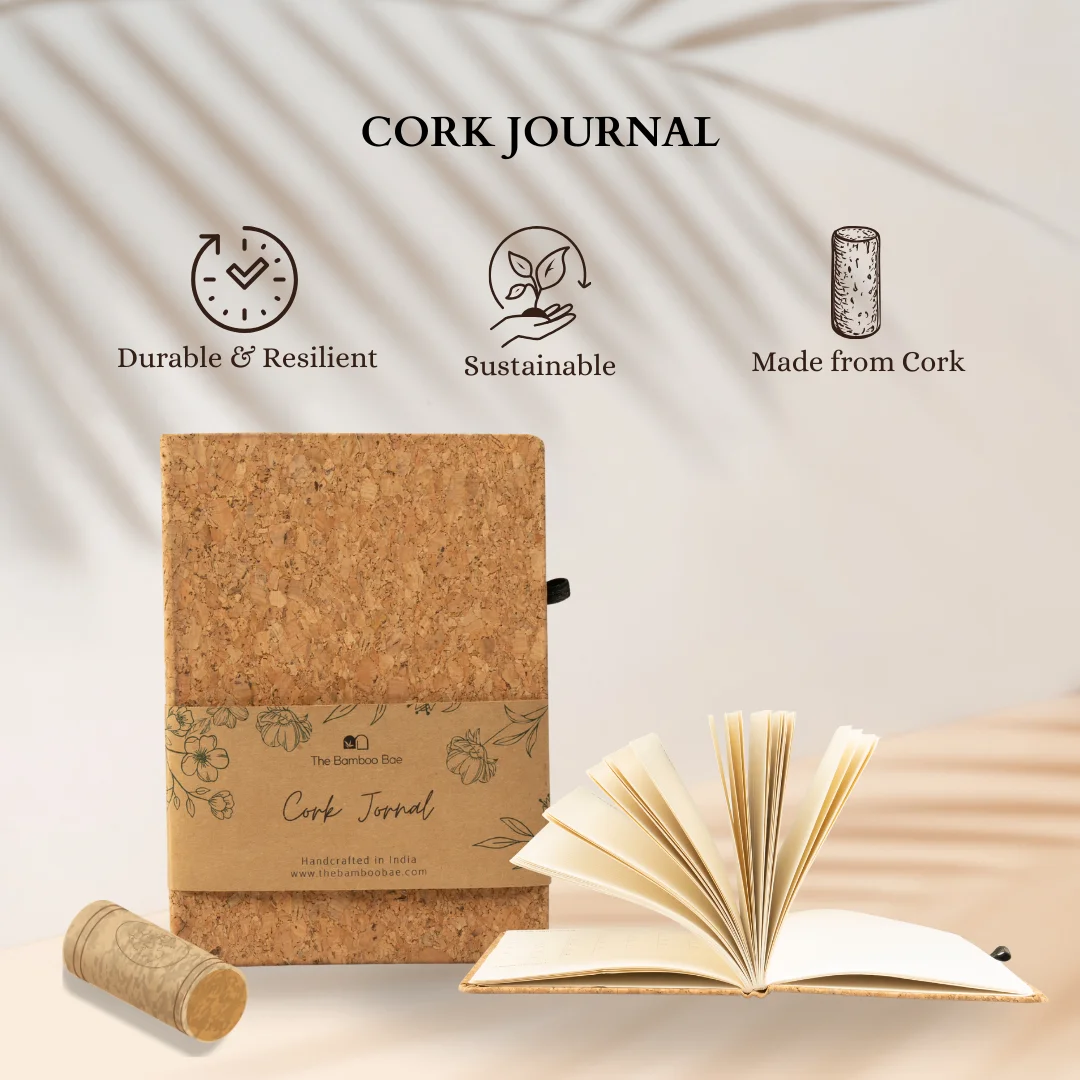 Sustainable Cork Diary Eco-Friendly Notebook Handmade in India Eco Garden Supplies Journal