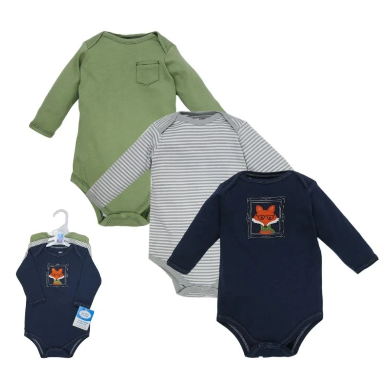 
 Hudson Baby Комплект боди 3PK-; Комбинезоны для малышей; Одежда с длинными рукавами 100% хлопок No.55166CH  