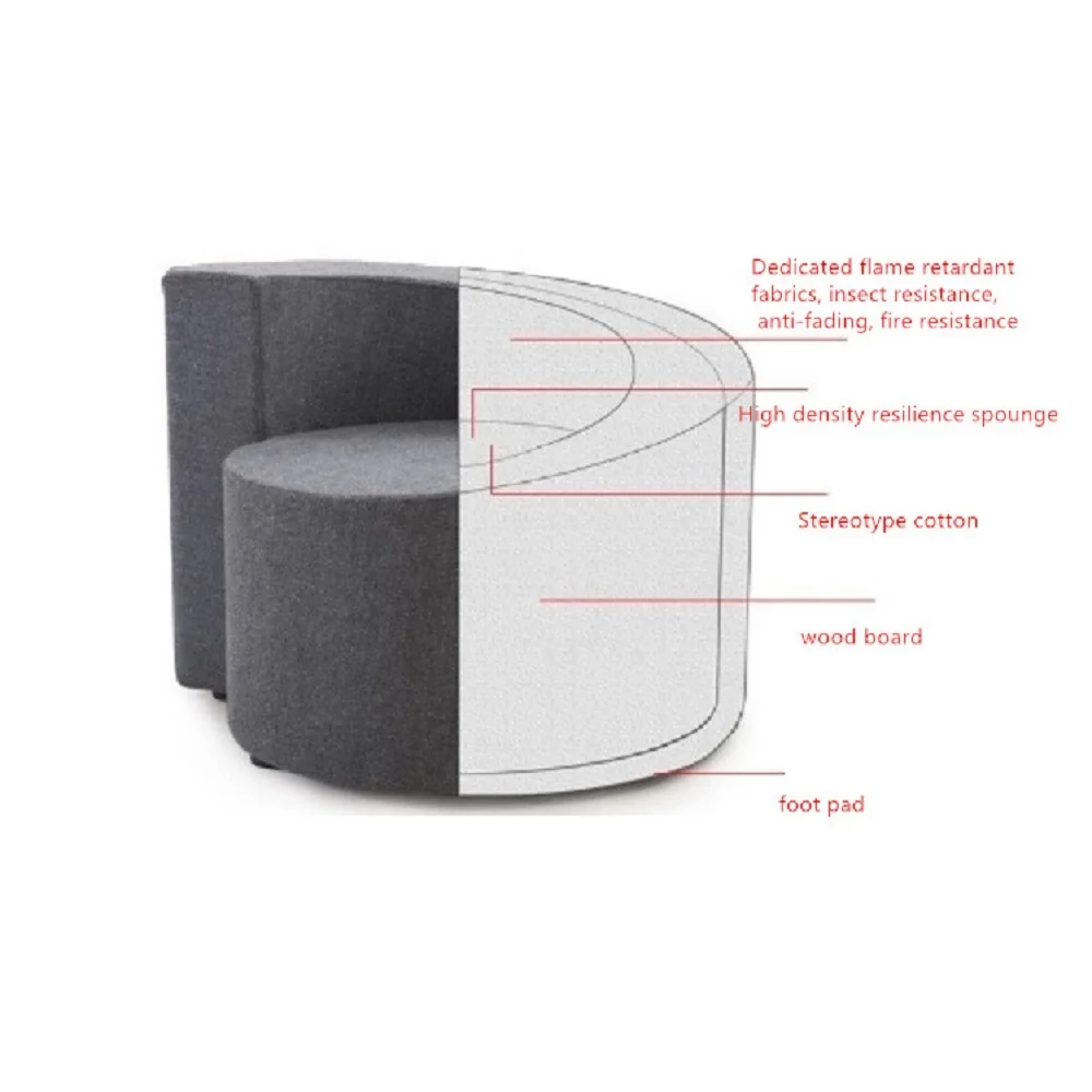 Modern Design Sectional Sofa Lounge Sofa Office Waiting Round Sofa