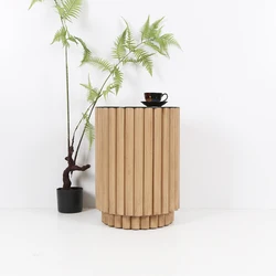 Modern Nordic Style Drum Shaped Coffee Table Living Room Coffee Table