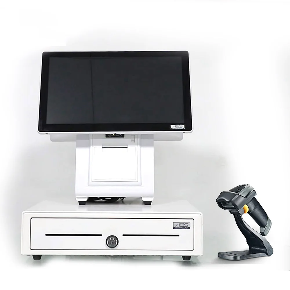 15-Inch Flat Touch Screen POS Terminal Small to Medium-Sized Business Cash Register with Customer-Facing Screen