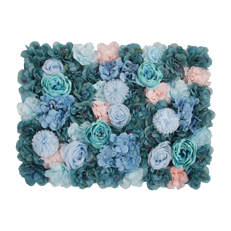 HP-122 Customized Artificial Floral Green Leaves Wall Backdrop White Flower Panel for Wedding Flower Row Decor