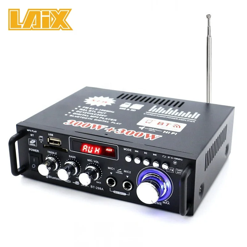 Hi-Fi мини-усилитель с голубыми зубьями для MP3-плеера 110 В и 220 Аудио Стерео мощностью FM-радио поддержкой автомобильного усилителя