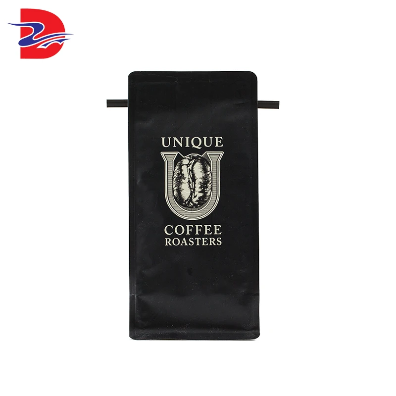 Горячая продажа Розничная дисплей алюминиевый блок дно крафт бумажные пакеты для кофе скраб