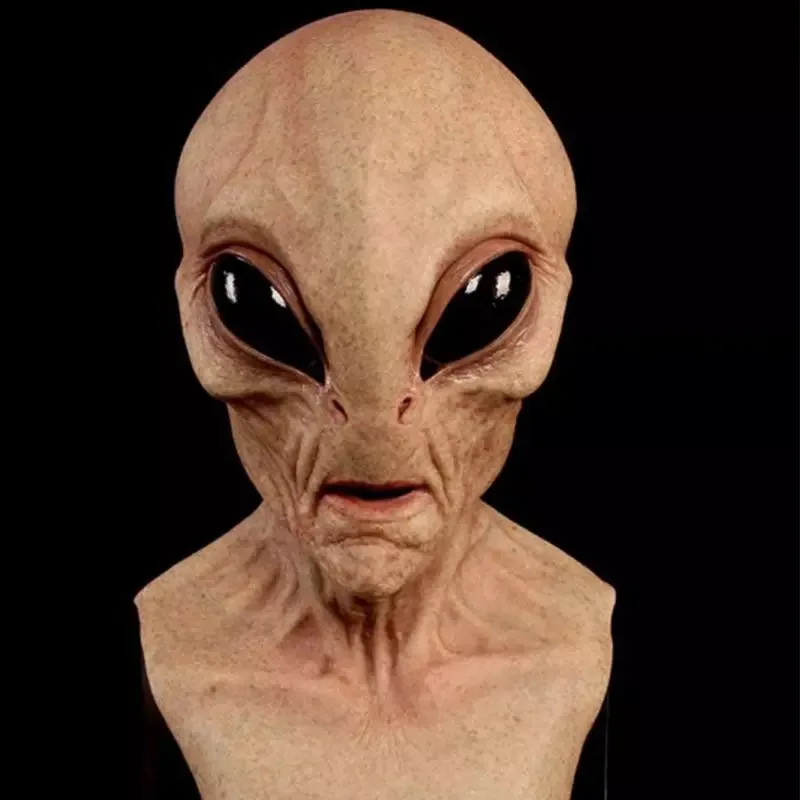 Wholesale Full face realistic Halloween Latex black face Scary alien mask Costume party