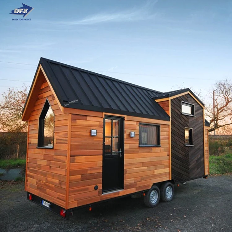 Modern prefab house on wheel tiny portable house modular home trailer