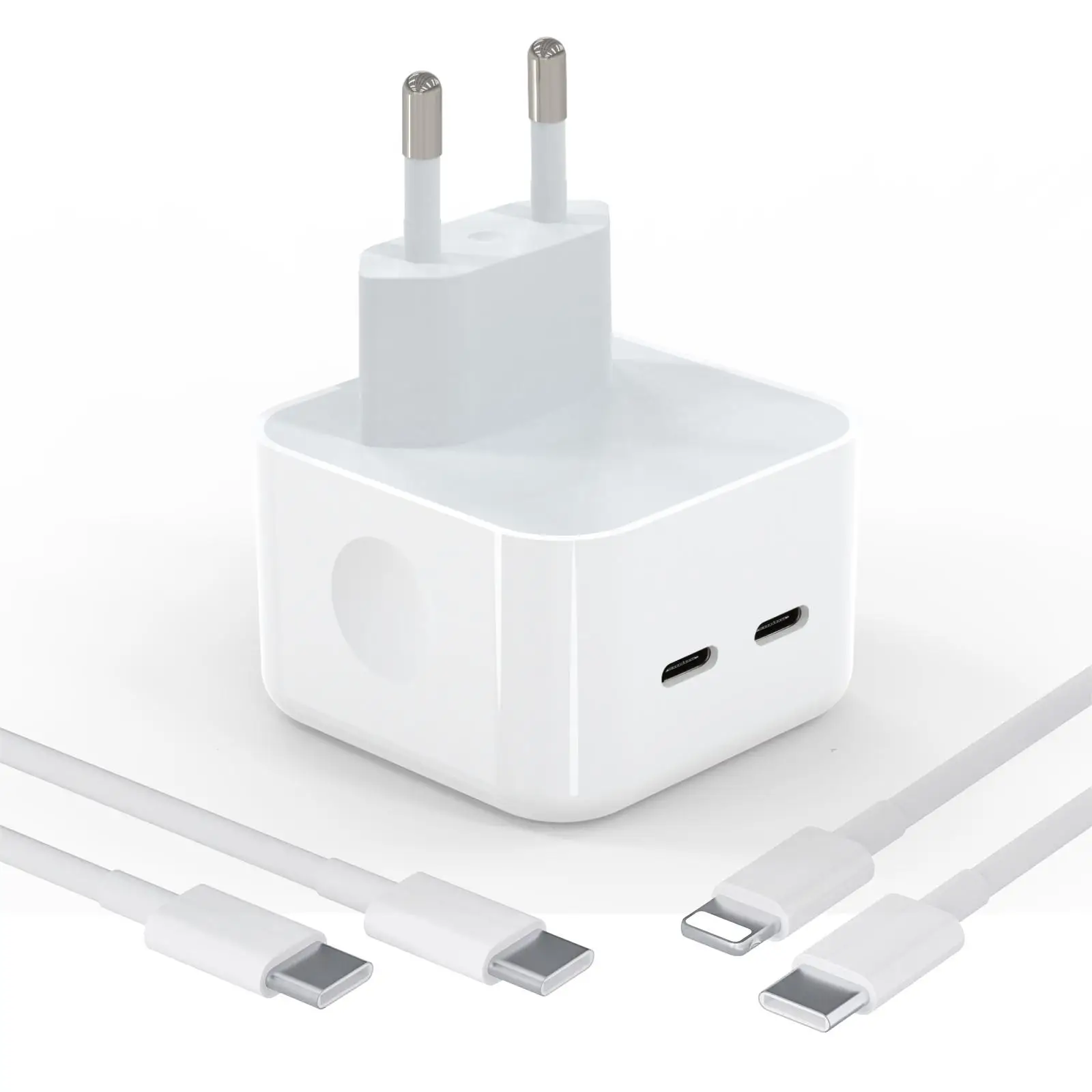 35W USB C Fast Charger for iPhone Dual USB Type C Charger Adapter Wall Charger with Fast Charging Cable for iPhone 14/13/Galaxy