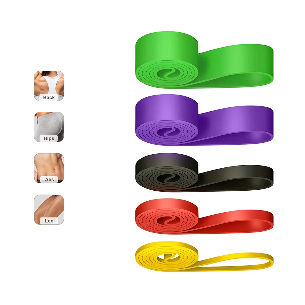 Custom Logo Fitness Elastic Rope Latex Exercise Pull Up Resistance Bands Thicken Yoga Training Resistance Band