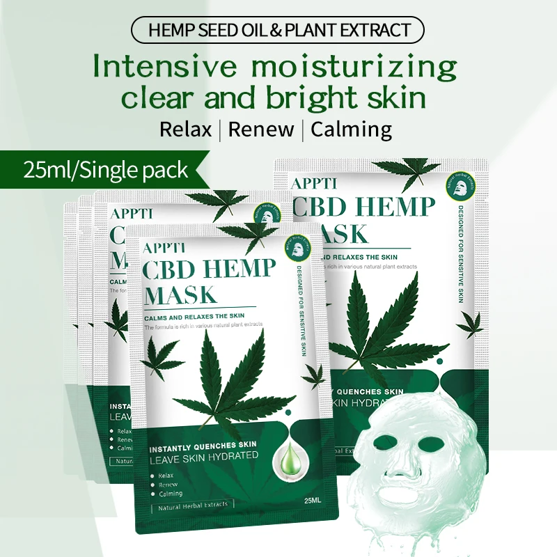 Private Label face products skin care natural hemp oil cbd  Face Mask  Pore Shrinking  Anti-Allergic Hemp  face care