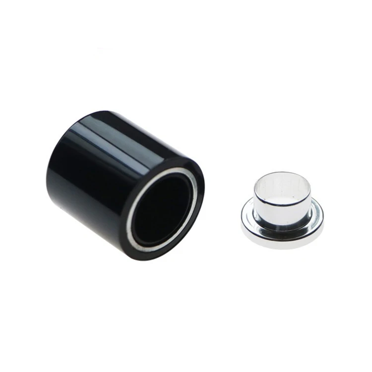 High Quality Fea 13Mm 15Mm Black Magnetic Metal Perfume Cap With Collar For Cosmetic Packaging