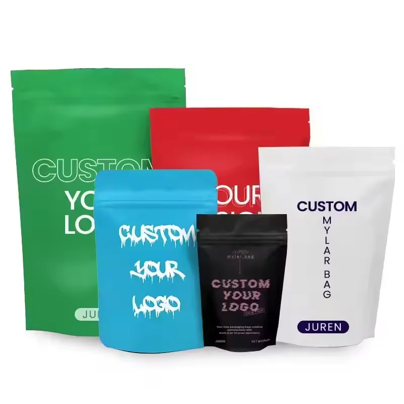 Free Sample Resealable Smell Proof Candy Tea Powder Food Grade CR Flat Bag 3.5 g Zipper Packaging Stand Up Pouch Mylar Bags