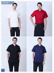 Italian summer mens kitchen chef short shirt restaurant & bar uniforms female