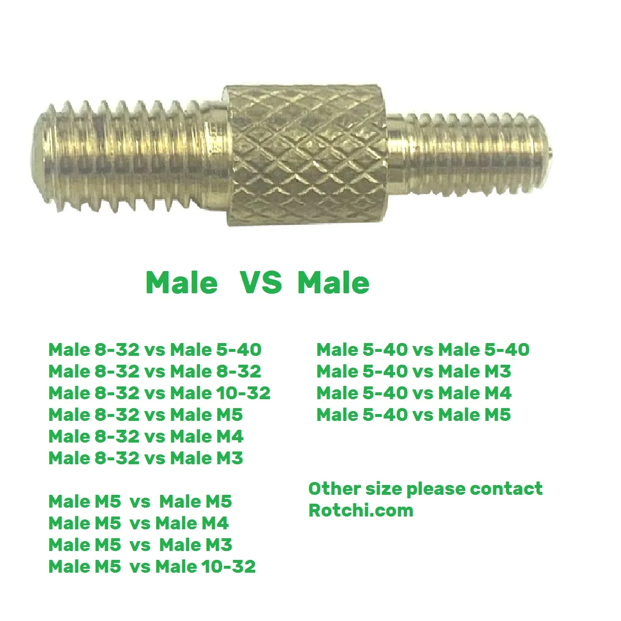 Connecting adapters for gun cleaning rod fitting brush in different nuts