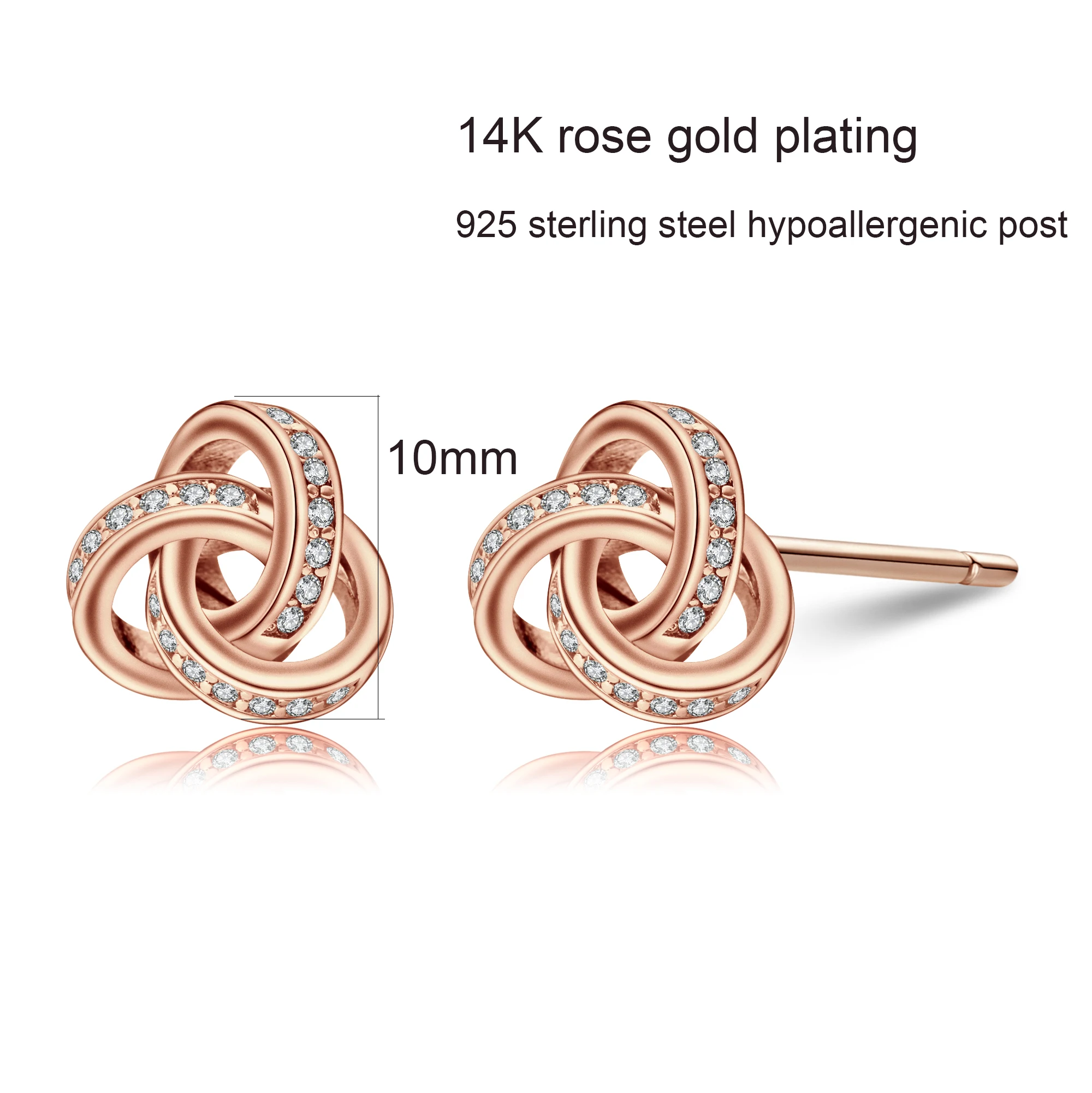 2021  Bridesmaid Gifts I Could not Tie The  Knot Without You Knot Stud Earrings With Clear CZ Stone Earrings