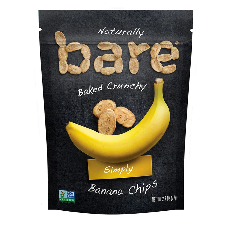 Glossy Finish Aluminum Foil Plastic Snack Food Bag For Dried Banana Chips Packaging