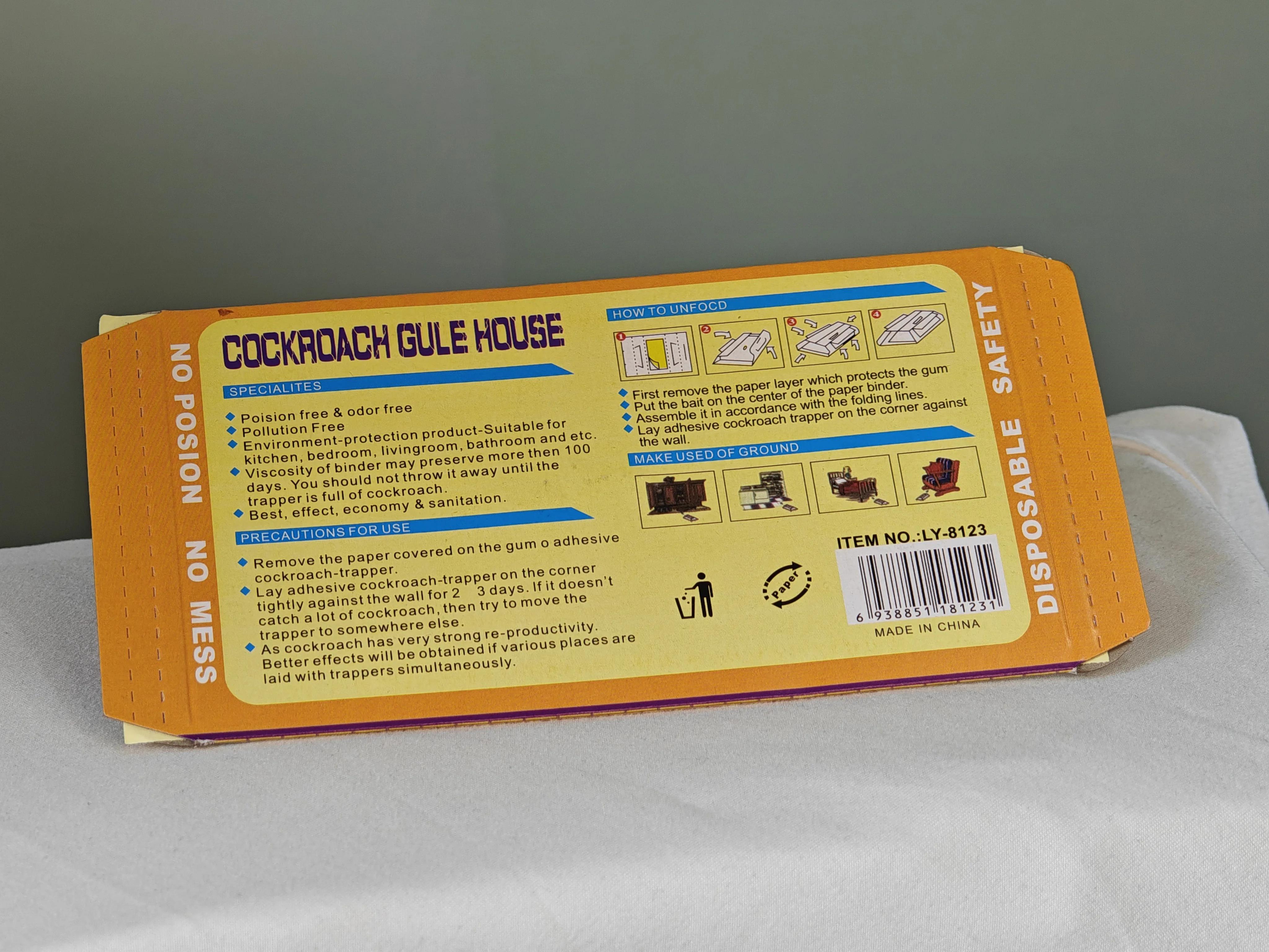 Portable Eco-Friendly Sticky Cockroach Trap Effective Glue Pest Control for Kitchen Restaurant Storage Animal-Design Grave