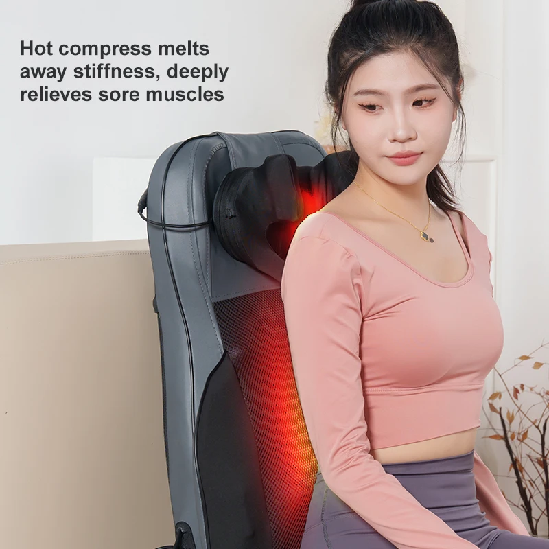 Luxury Electric Neck shoulder Shiatsu lumbar Thai open whole back buttocks Massage Kneading Seat Vibrating Massage Cushion