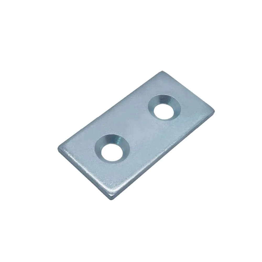 Wholesale Zinc Plated Carbon Steel 2 Hole Connection Angles for 3030 4040 Series Slot 8mm Aluminum Profile