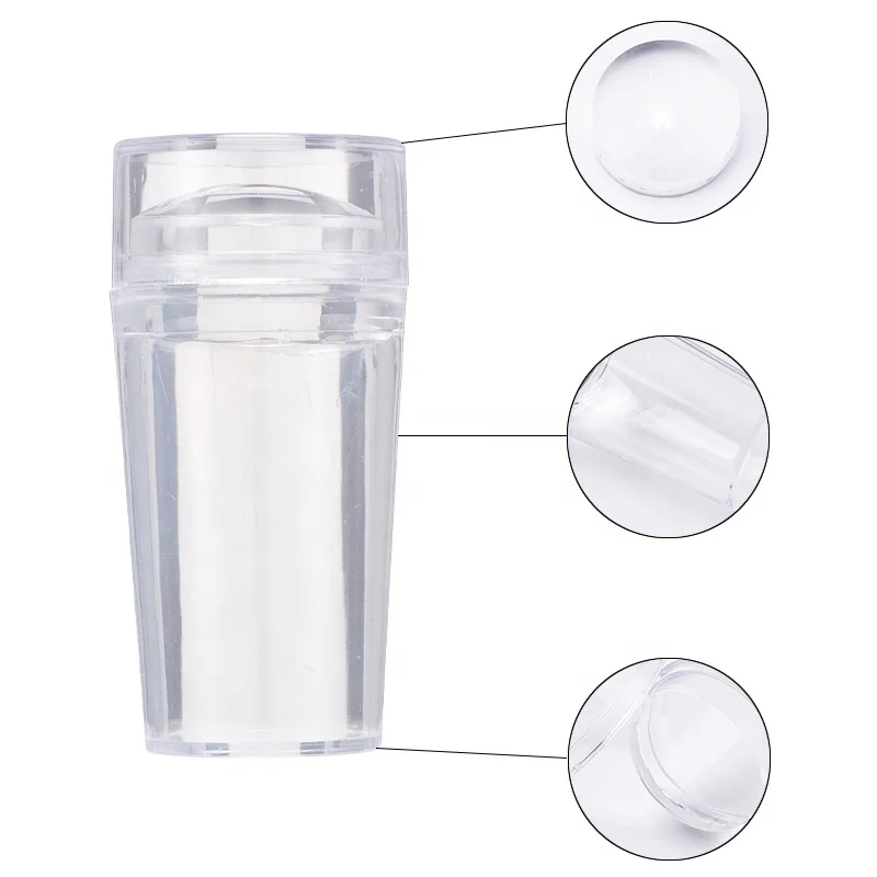 New Arrival 3.1cm Nail Art Stamper and Scraper Clear Silicone Stamping Jelly Transparent Nail Art Image Printer for DIY&Salon