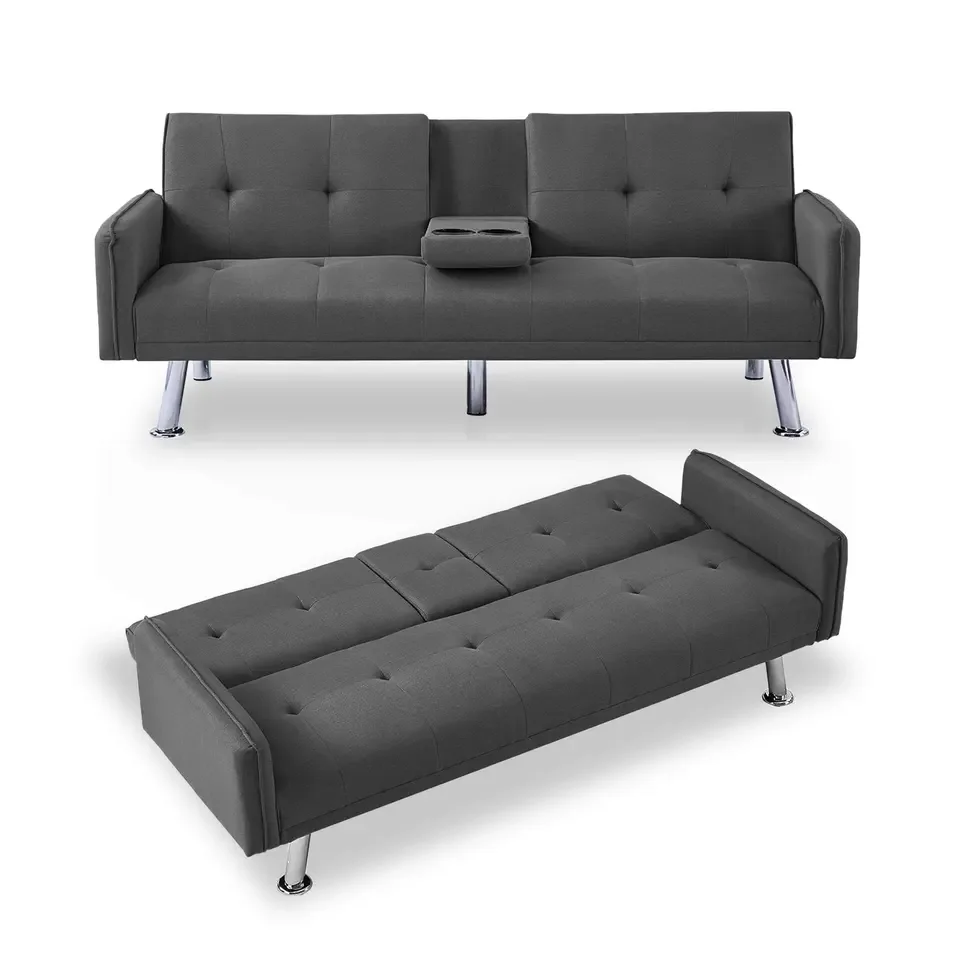 Multi-Purpose Sofa Cum Bed Lazy Futon with Cup Holders Living Room Sofa Cama Recliner Convertible Couch Folding Sleeper Sofa Bed