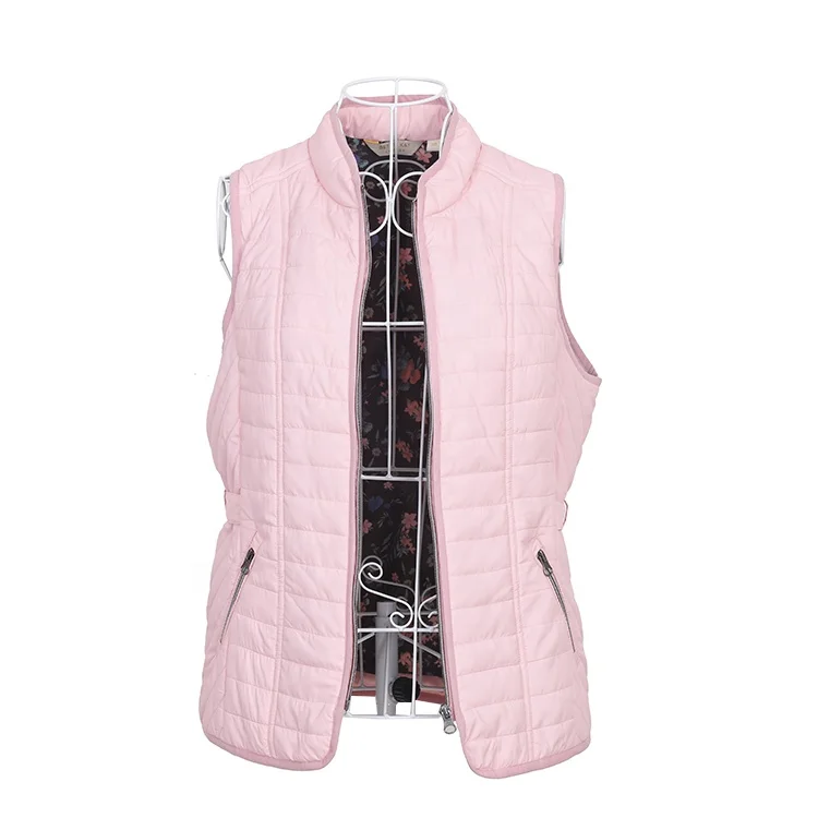 
High quality ladies winter vest woman sleeveless jacket with zipper 