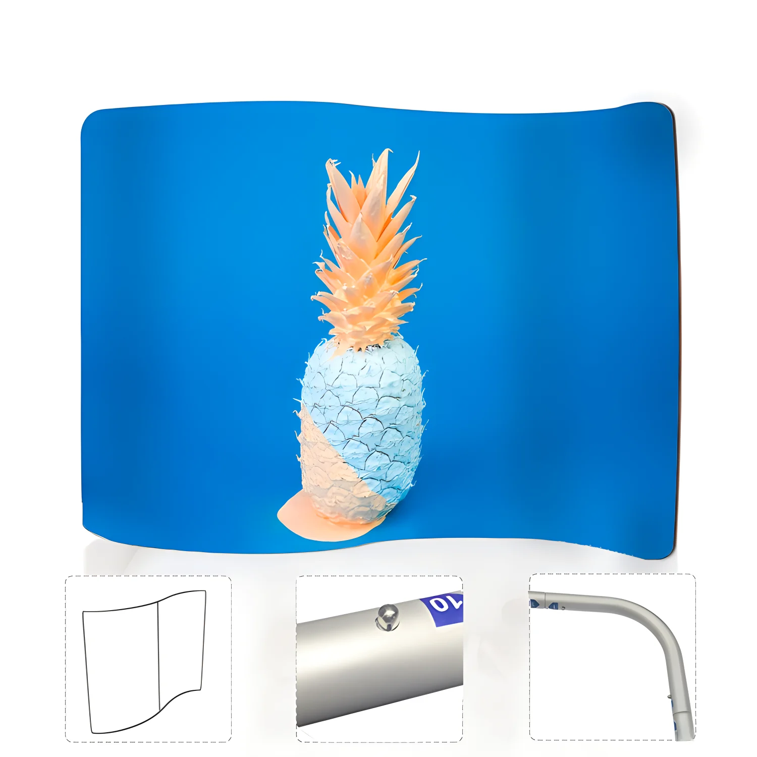 S-Shape Aluminum Alloy Frame 260GSM Polyether Warp Knitted Fabric Live Broadcast Screen Automotive Events Trade Shows