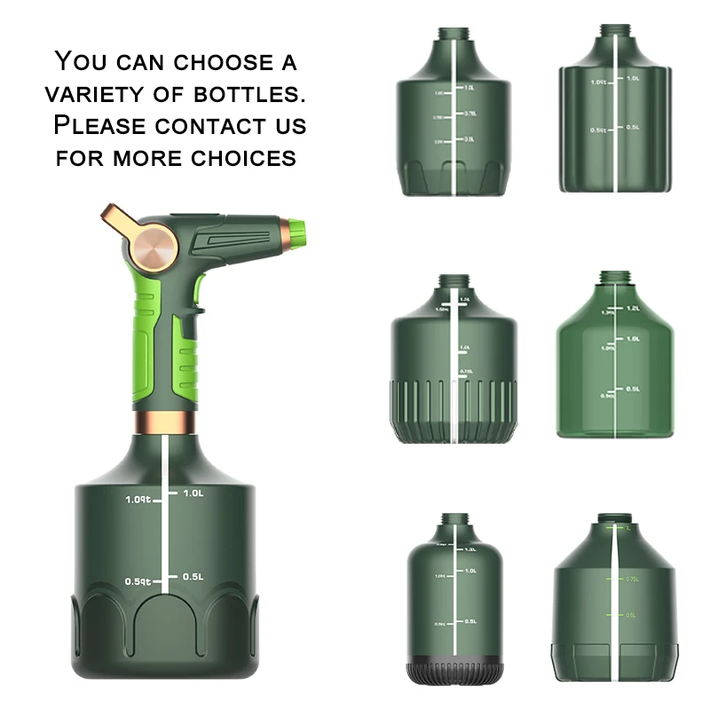 Outdoor style thumb operation 1.5l cylinder jar electric visual water volume watering can portable garden pump sprayer plastic