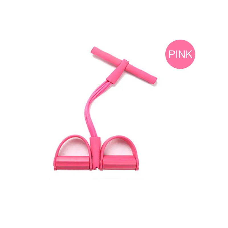 Hot Indoor Exercise 4 Tube Ankle Pull Sit-ups Strength Trainer Abdominal Fitness Resistance Bands Foot Pedal Pull Rope