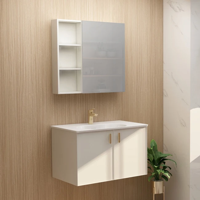 Huida New design customized manufacture full set bathroom vanity with mirror Aluminium Alloy frame Bamboo fibreboard cabinet