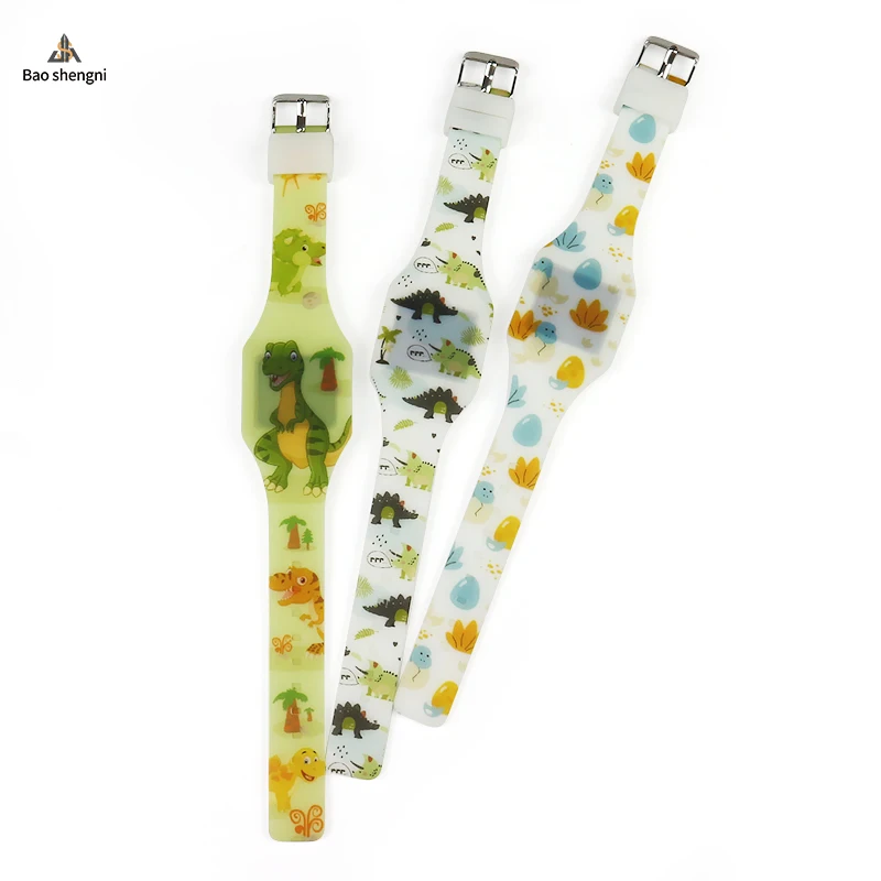 Digital silicone watch girl luminous watches night sparkling LED display waterproof wristwatch