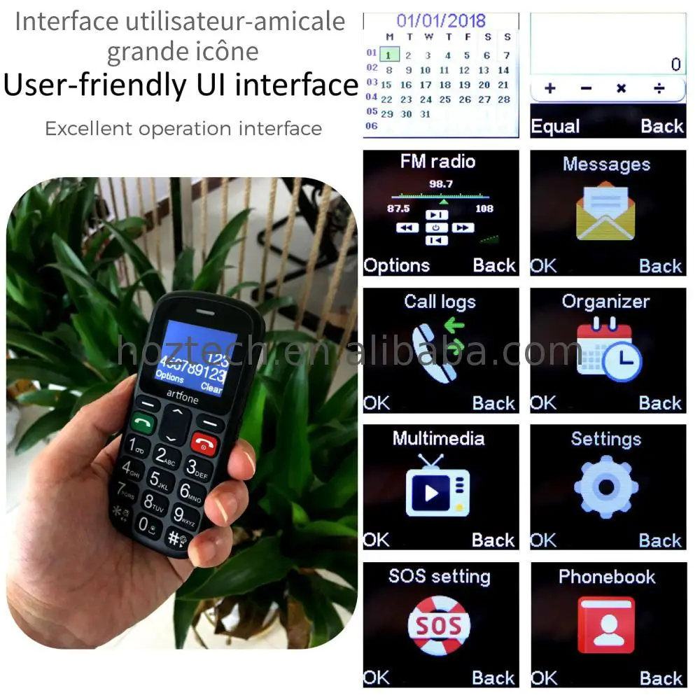 2G Senior Phone for elderly people CS181 MTK Dual SIM card Featurepone big font big speaker long standby